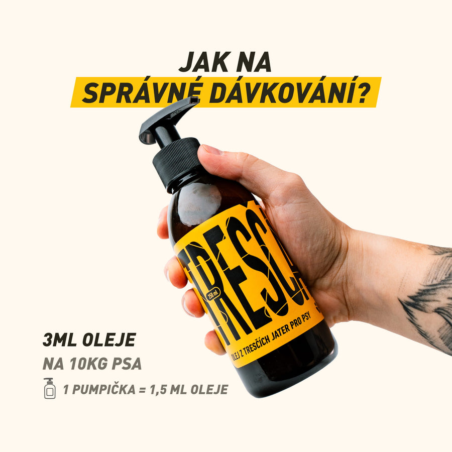 Tresčák | 100% olej z tresčích jater pro správný růst štěňat, ostrý zrak a zdravé klouby